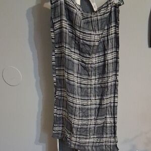 J. Jill Black and White Plaid Infinity Scarf